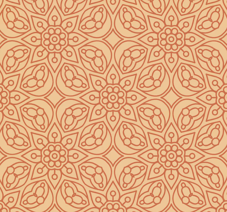 Tapete Wohnzimmer vintage Mandala - TenStickers