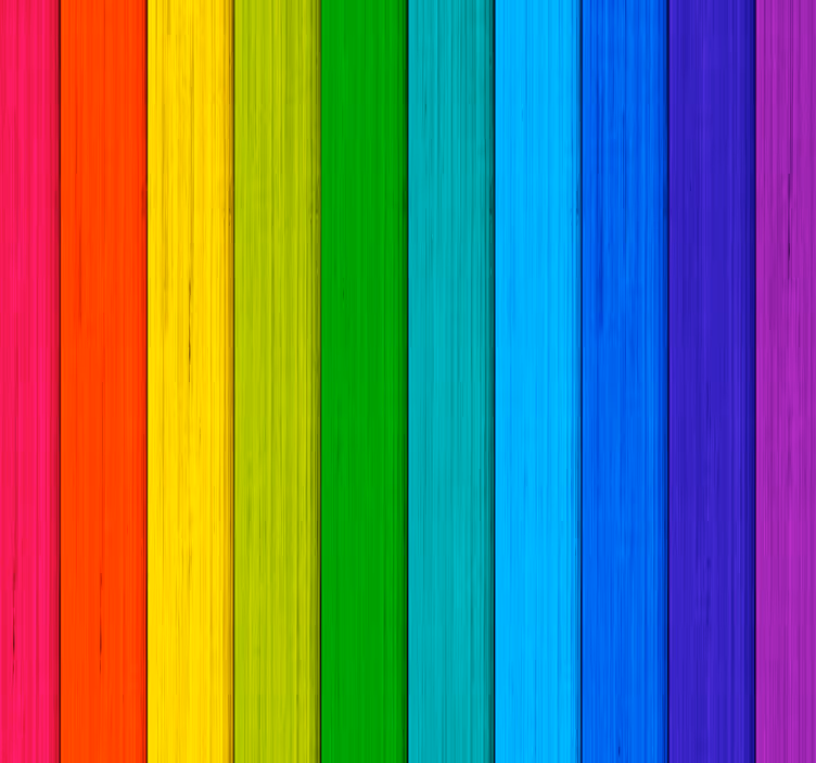 Tapete Jugendzimmer Regenbogen-Holzhintergrund - TenStickers