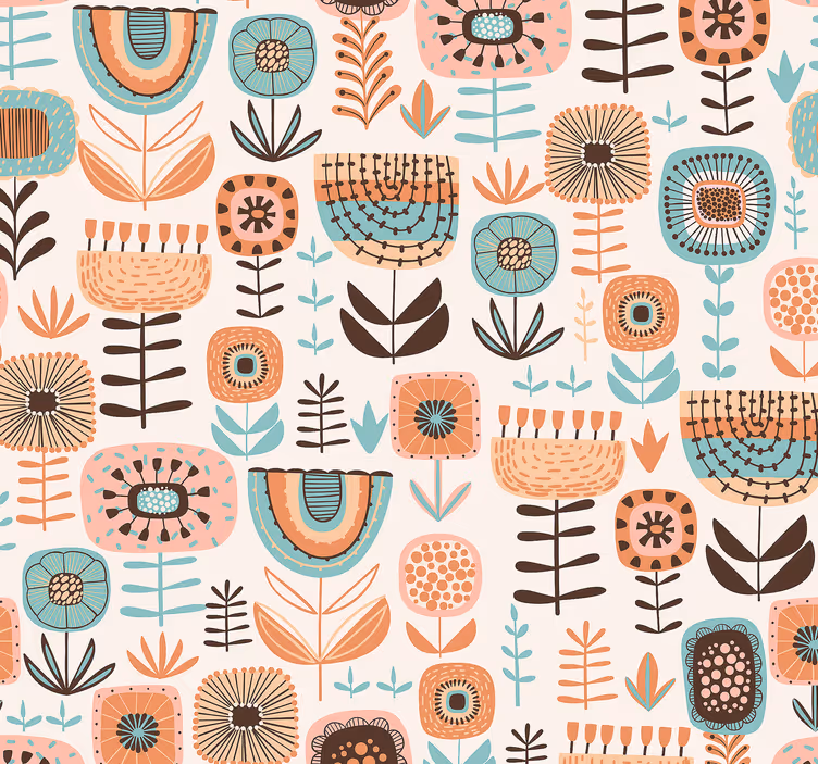 Tapete Schlafzimmer Nordische Wildblumen - TenStickers