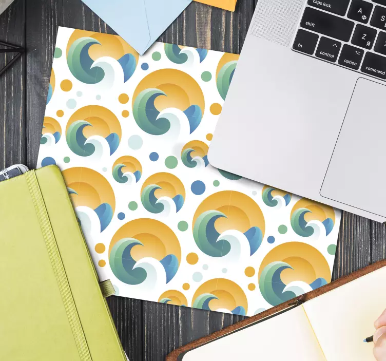 Mauspad muster bunte wellenmuster - TenStickers