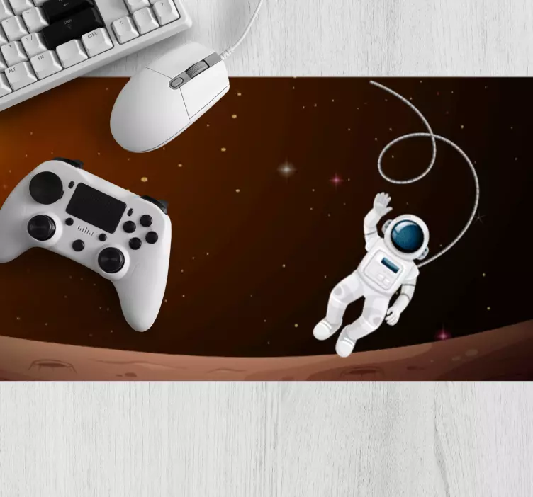 Gaming mauspad astronaut im schwebenden weltraum - TenStickers