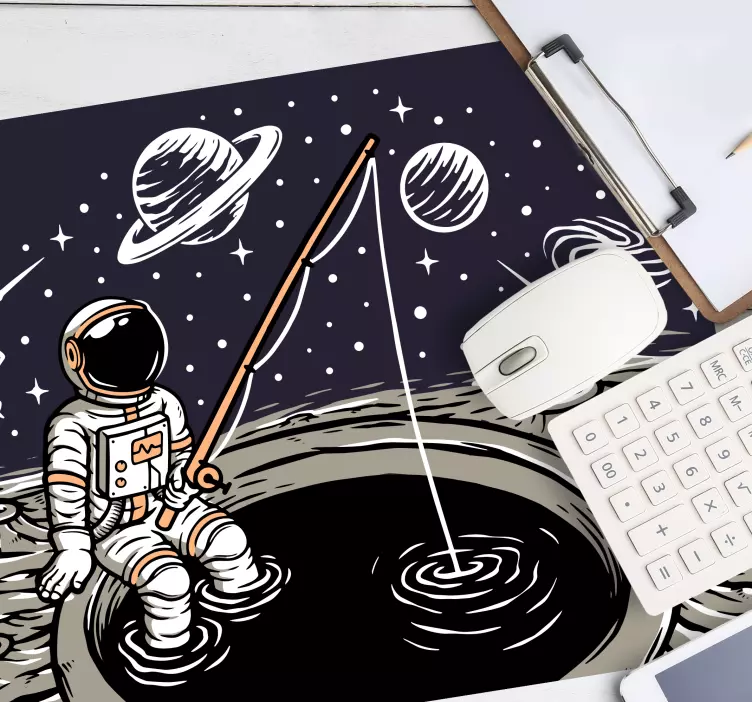 Gaming mauspad astronauten angelabenteuer - TenStickers