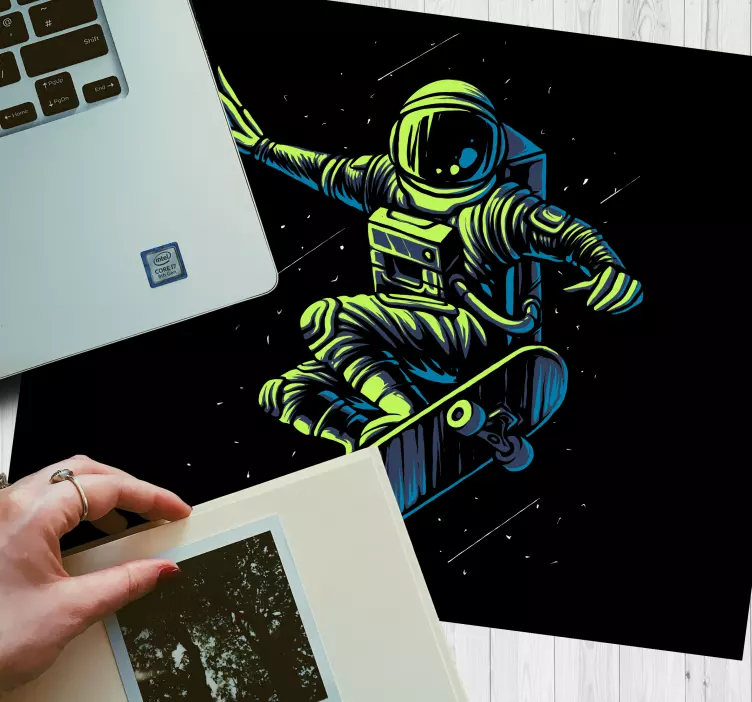 Gaming mauspad astronauten skate move - TenStickers