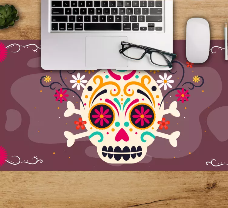 Gaming mauspad mit buntem totenkopf-muster - TenStickers