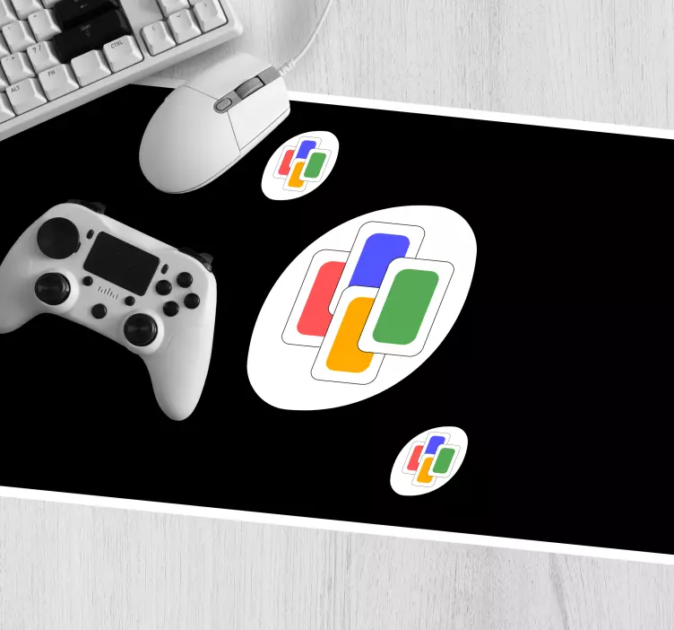 Gaming mauspad mit bunten spielkarten - TenStickers