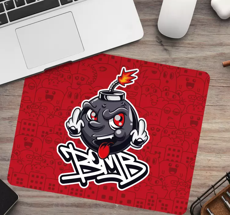 Gaming mauspad mit cartoon bomben charakter - TenStickers
