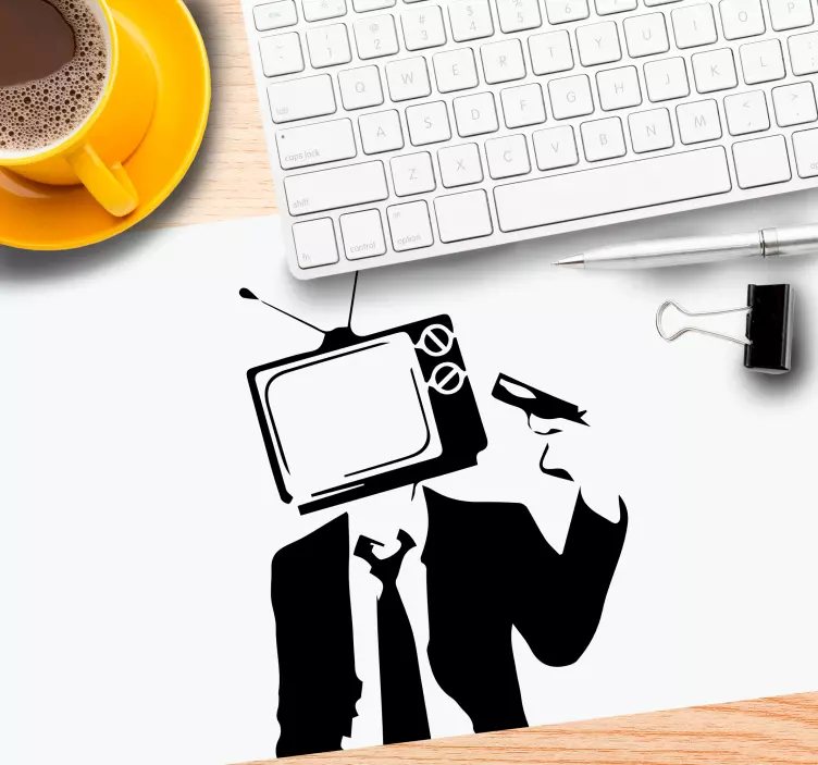 Gaming mauspad mit fernsehkopf-motiv - TenStickers