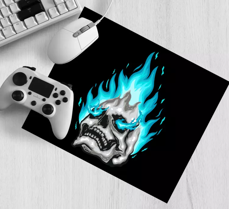 Gaming mauspad mit feurigem totenkopf-design - TenStickers