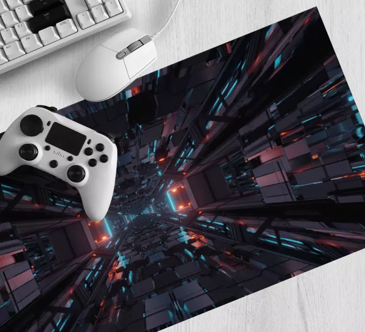 Gaming mauspad mit futuristischer tech tiefe - TenStickers
