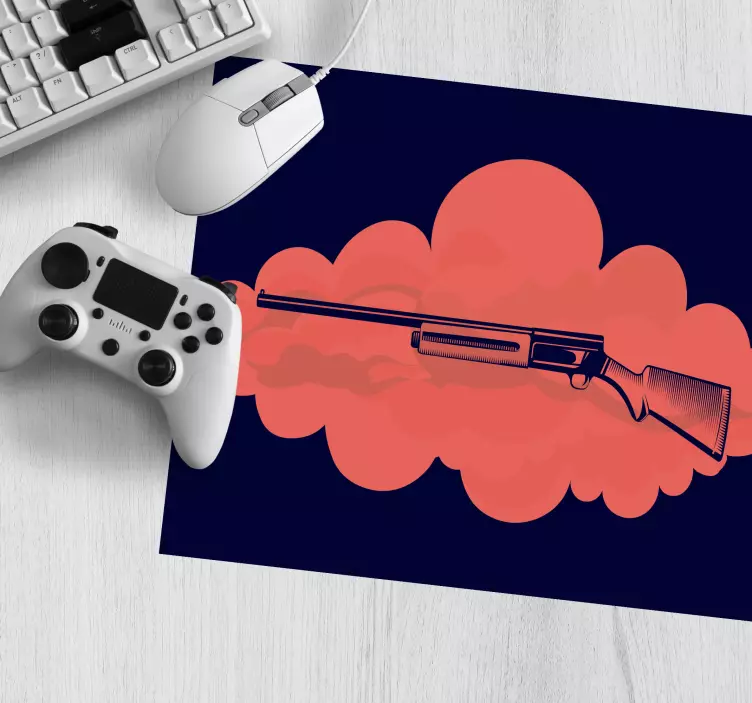 Gaming mauspad mit stilisierter waffenillustration - TenStickers