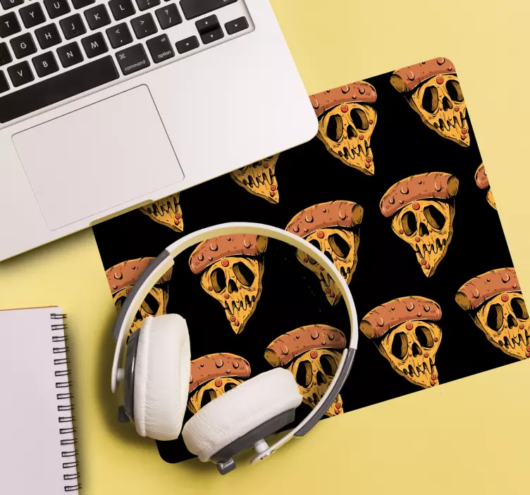 Gaming mauspad mit totenkopf pizza muster - TenStickers