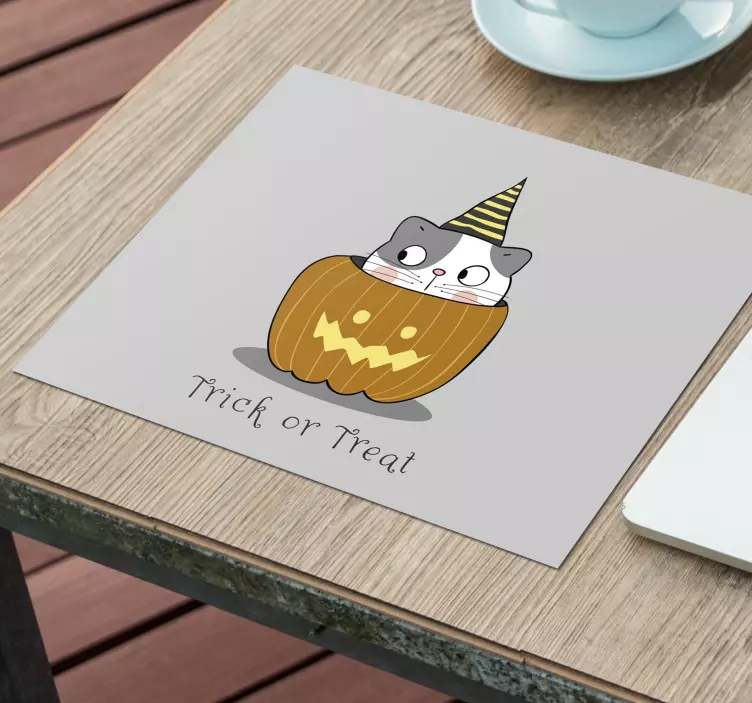 Gaming mauspad mit verspielter katzenkürbis-dekor - TenStickers