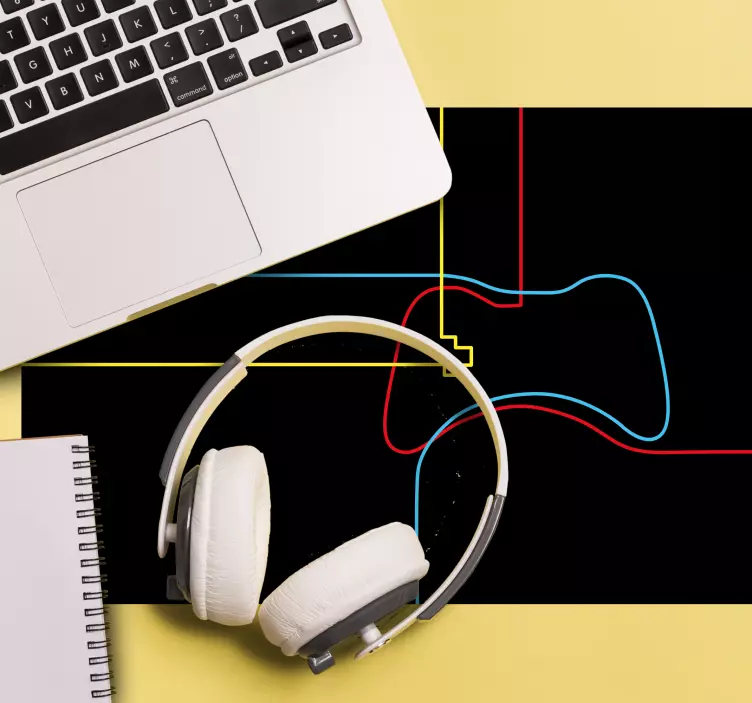 Gaming mauspad neon controller umriss - TenStickers