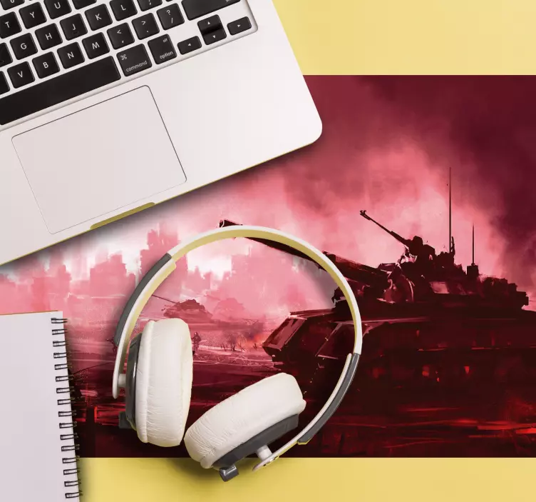 Gaming mauspad panzerschlacht szene - TenStickers