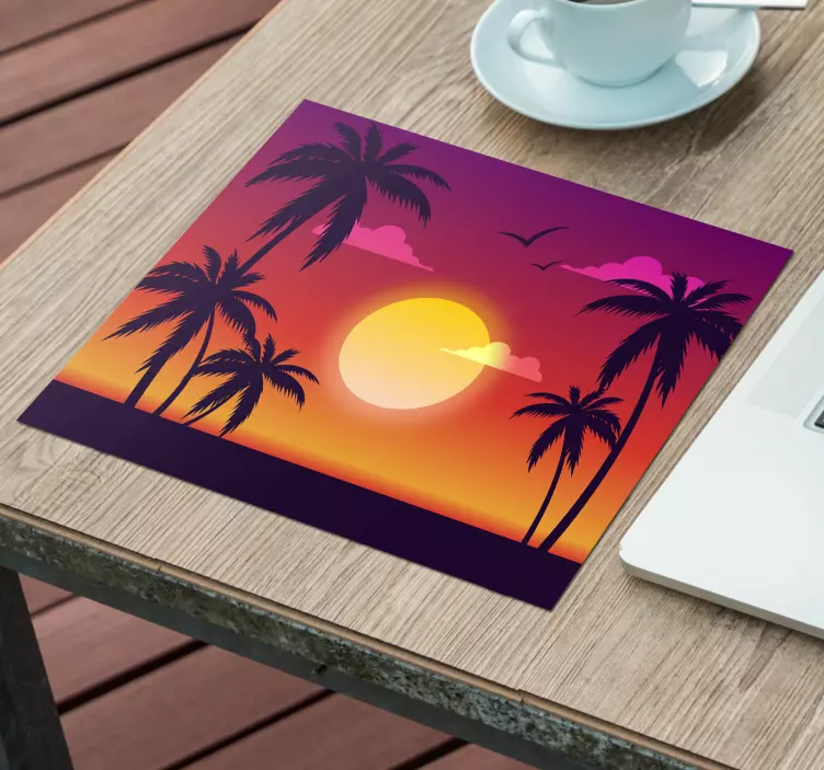 Gaming mauspad sonnenuntergang palmen-silhouette - TenStickers