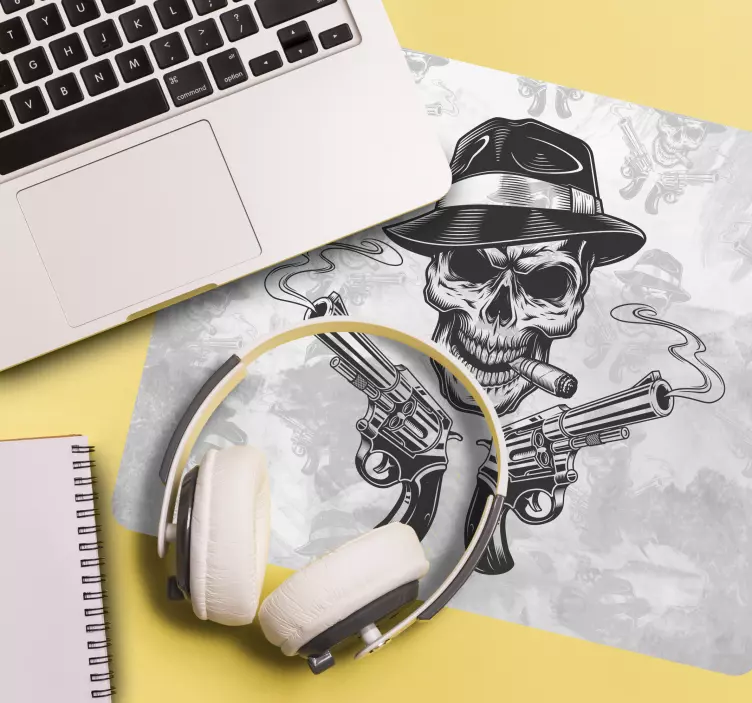 Gaming mauspad totenkopf mit waffen - TenStickers