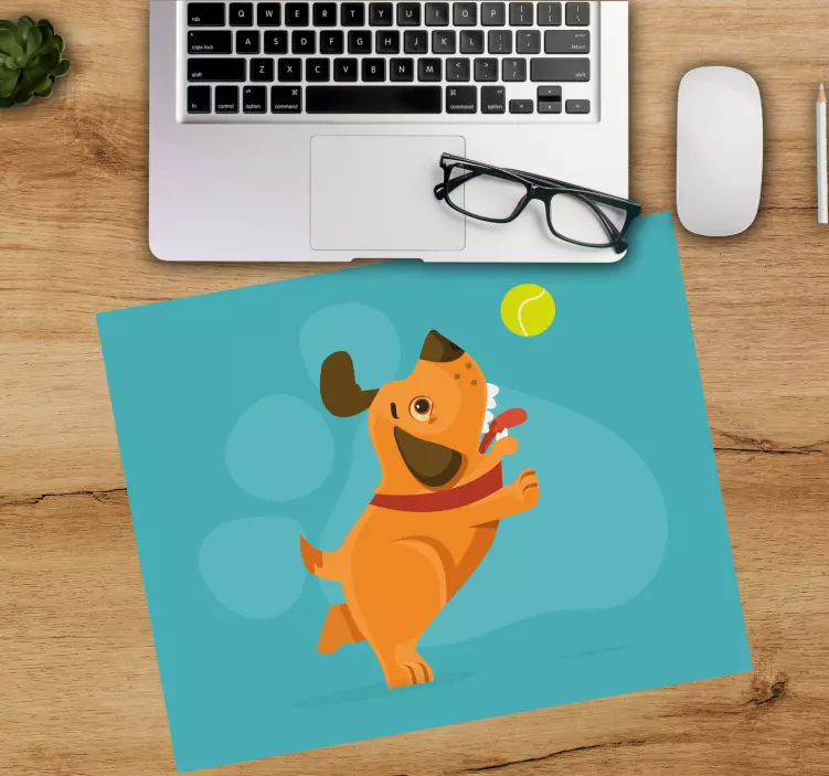 Gaming mauspad verspielter hund fängt ball - TenStickers