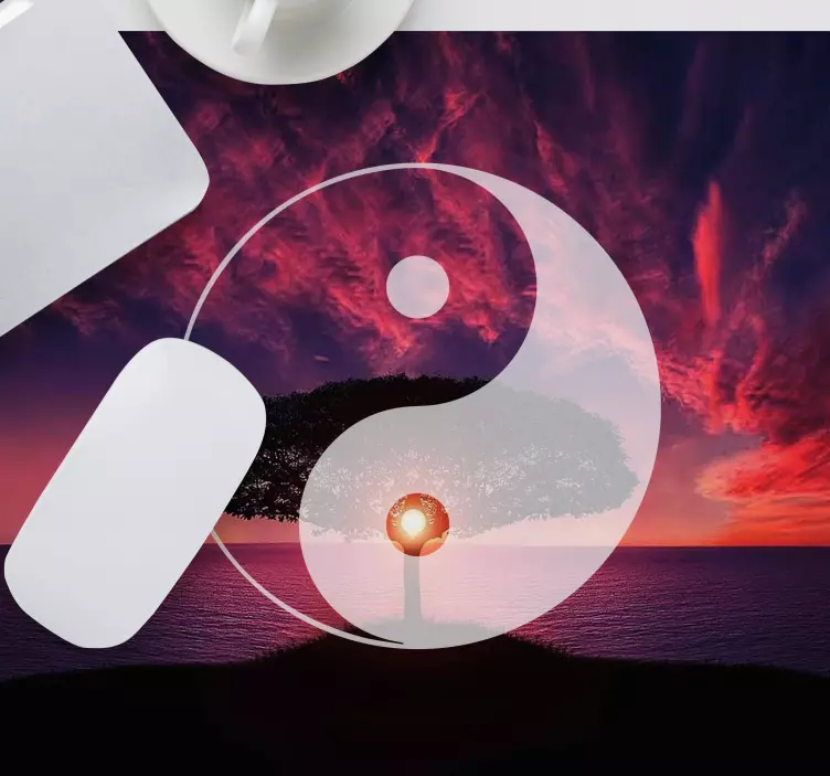 Gaming mauspad yin yang sonnenuntergang - TenStickers