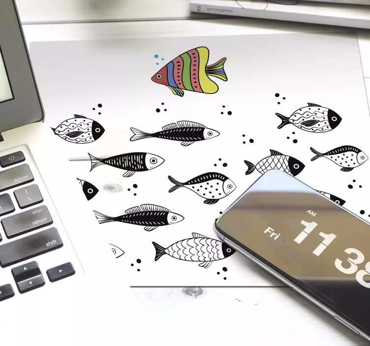 Mousepad Fische Gegenstrom - TenStickers