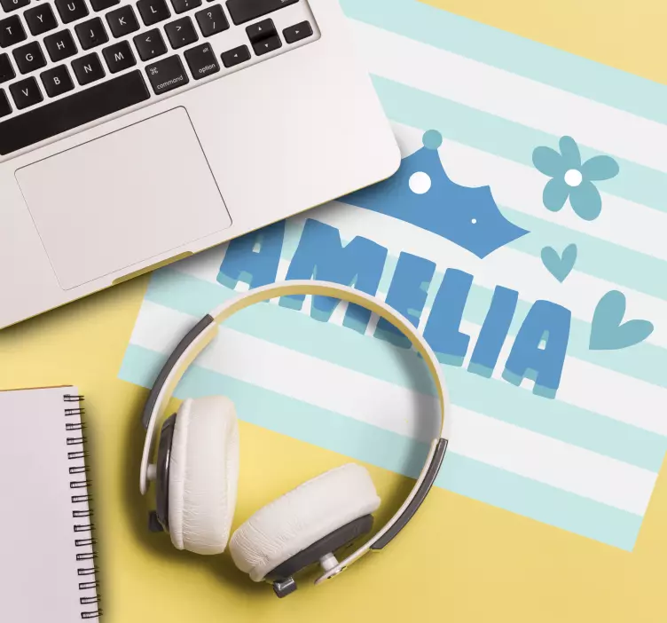 Mauspad mit namen amelia krone muster - TenStickers