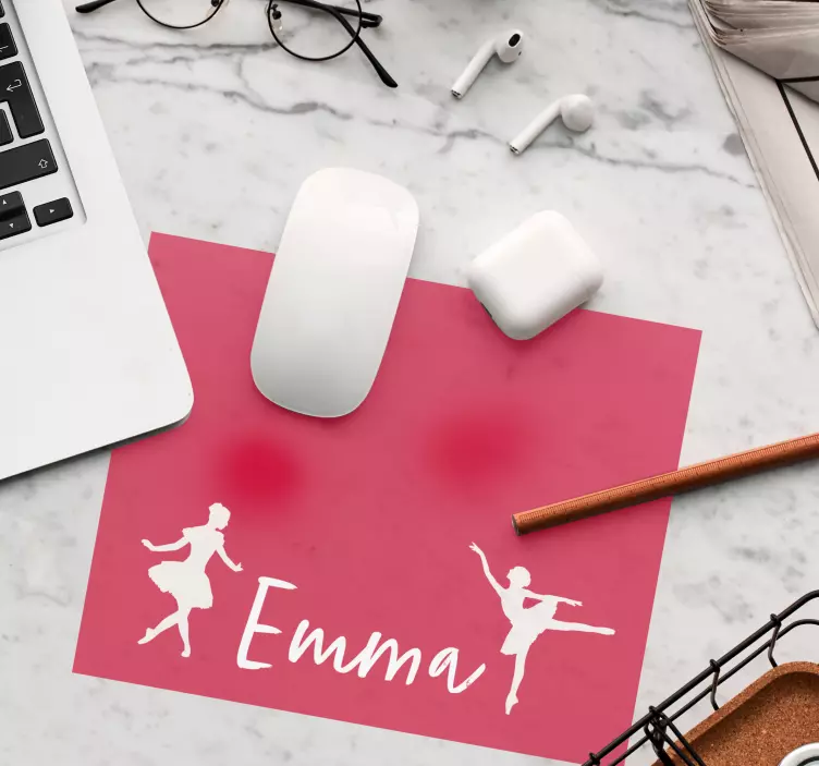 Mauspad mit namen ballettanz silhouetten - TenStickers
