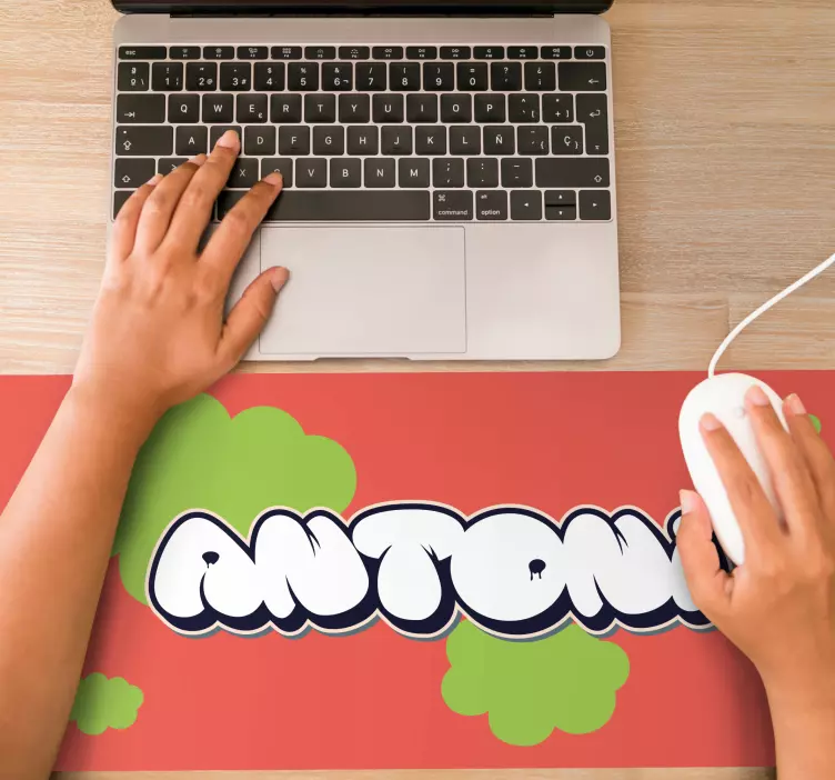 Mauspad mit namen bunt anpassbarer text - TenStickers