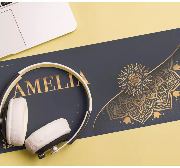 Mauspad mit namen eleganter blumenakzent - TenStickers