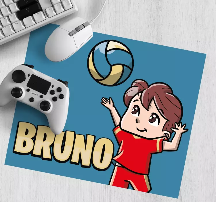 Mauspad mit namen fröhliches kind beim spielen - TenStickers