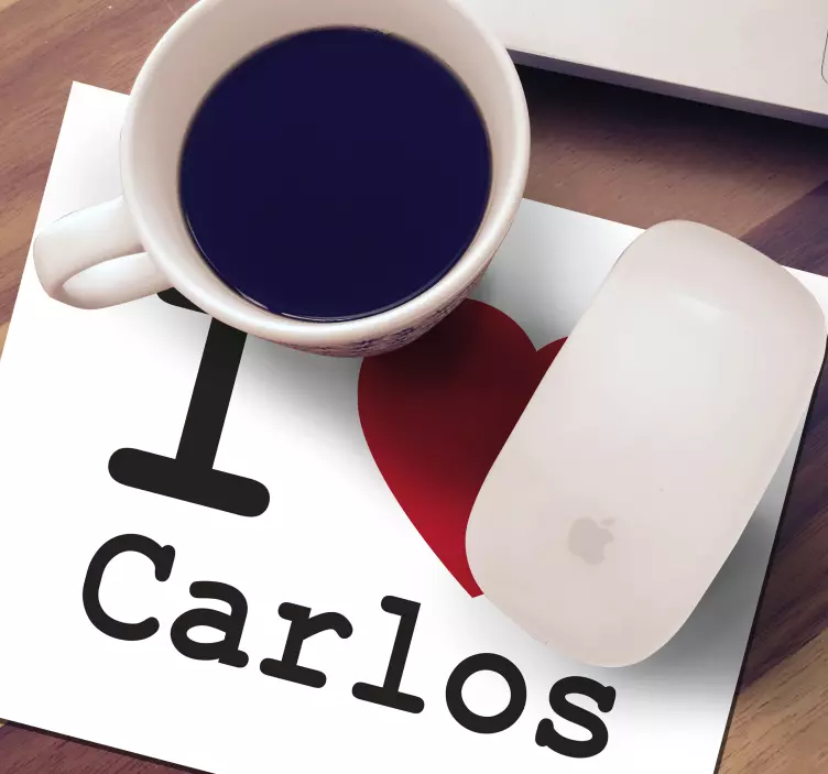 Mauspad mit namen ich liebe carlos - TenStickers