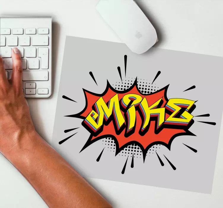Mauspad mit namen im comic stil - TenStickers