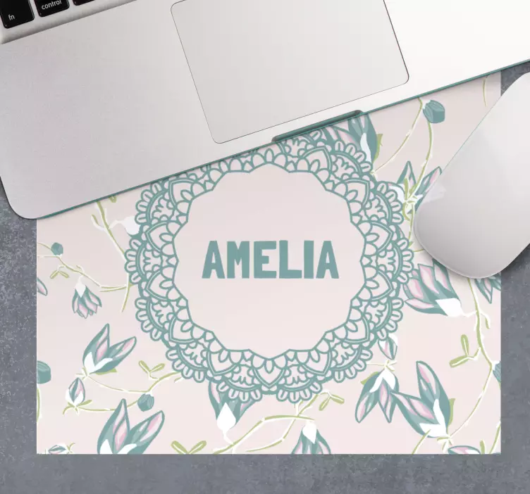 Mauspad mit namen im floralen spitzen-design - TenStickers