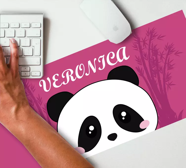 Mauspad mit namen im panda gesicht design - TenStickers