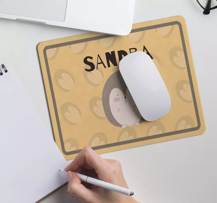 Mauspad mit namen niedliches igelmotiv - TenStickers