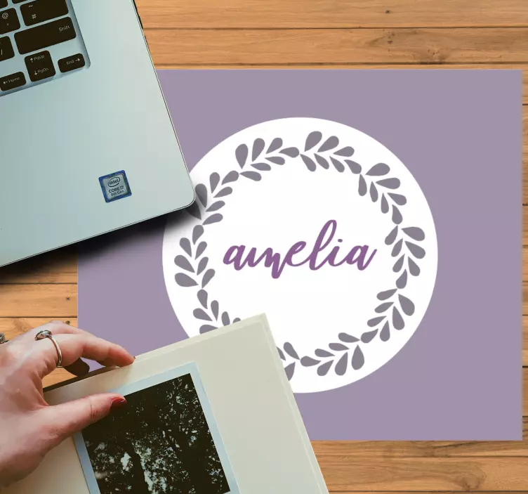 Mauspad mit namen personalisierter namenskreis - TenStickers