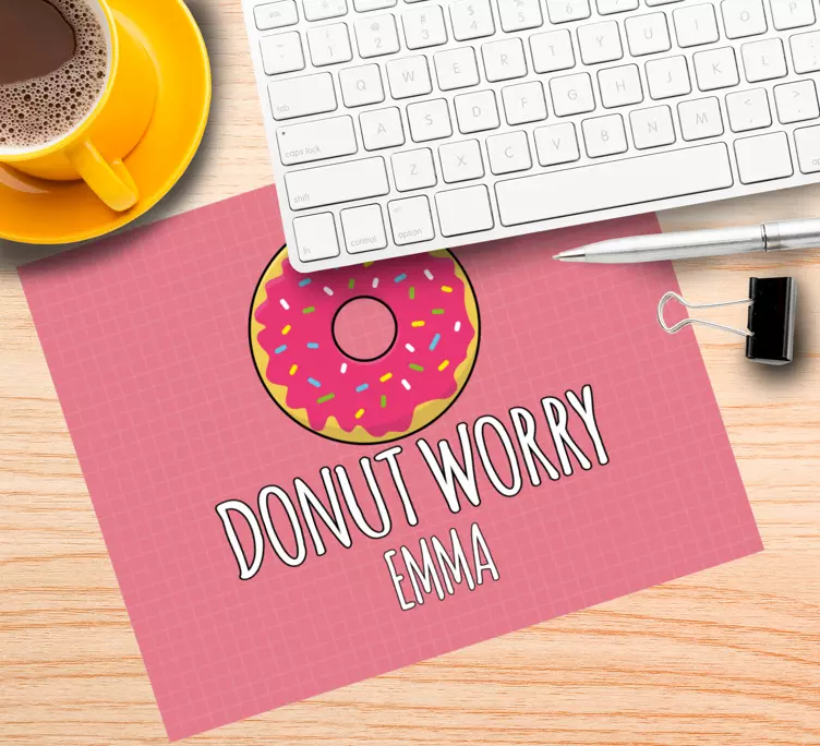 Mauspad mit namen verspieltes donut konzept - TenStickers