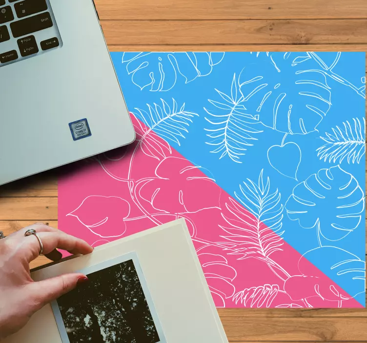 Mauspad muster blattmuster in blumenoptik - TenStickers