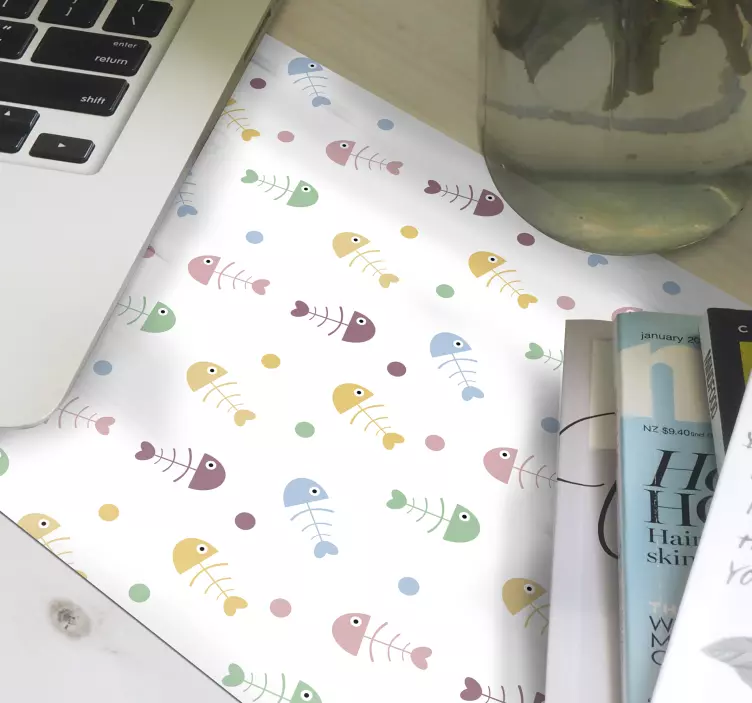 Mauspad muster bunte fischknochen - TenStickers
