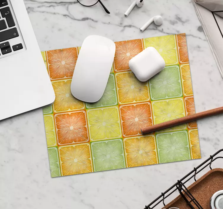 Mauspad muster bunte obstquadrate - TenStickers