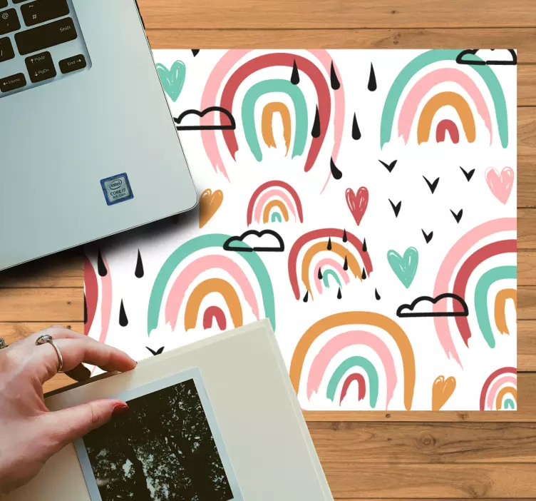 Mauspad muster bunte regenbogenüberlagerungen - TenStickers