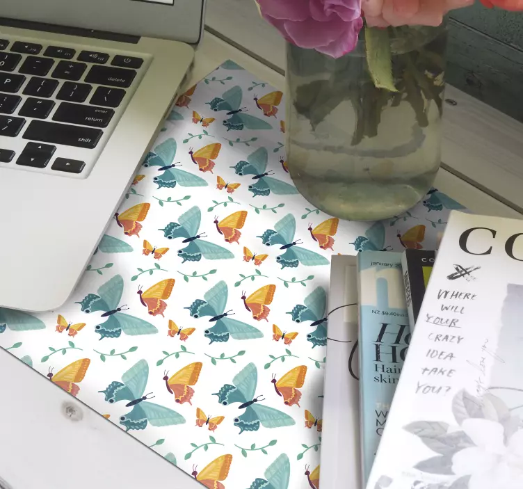 Mauspad muster bunte schmetterlingsanordnung - TenStickers