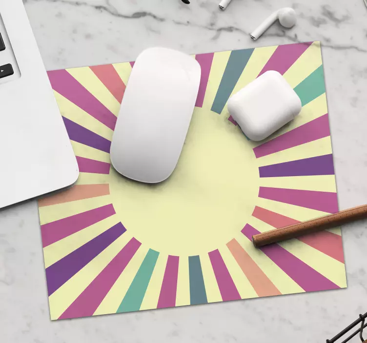 Mauspad muster bunte strahlen in farben - TenStickers