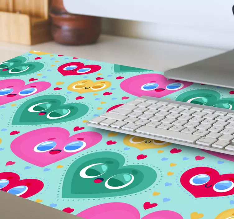 Mauspad muster buntes herzmotiv - TenStickers