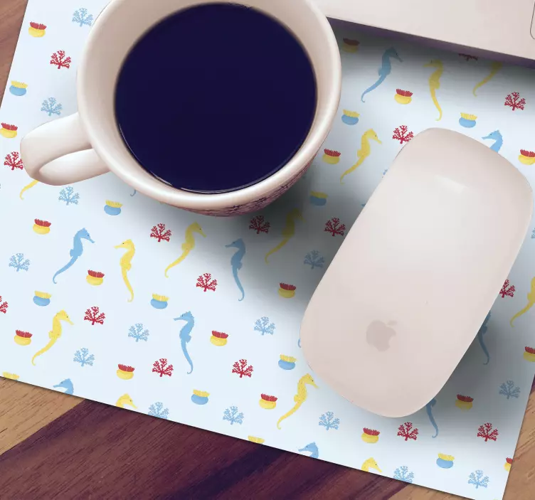 Mauspad muster buntes seepferdchen muster - TenStickers