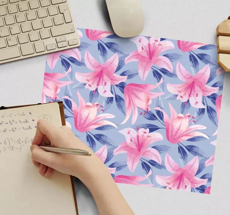 Mauspad muster floral lilien design - TenStickers