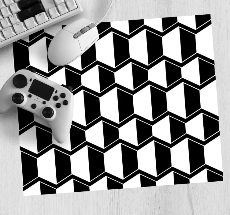 Mauspad muster geometrische monochrome formen - TenStickers
