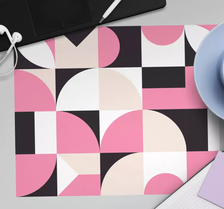 Mauspad muster geometrische pink komposition - TenStickers