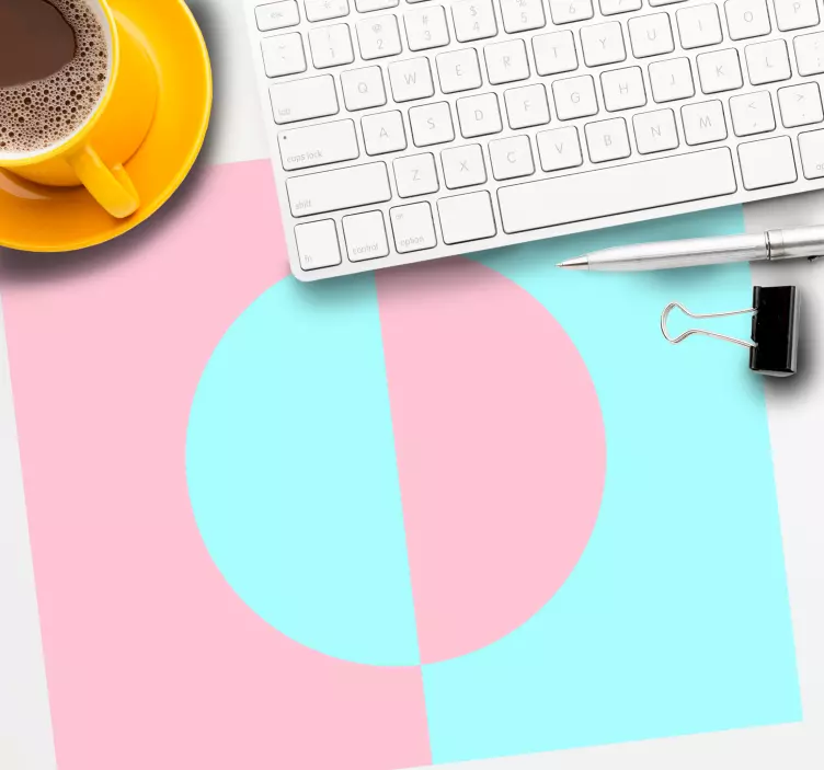 Mauspad muster geometrisches pink aqua kontrast - TenStickers