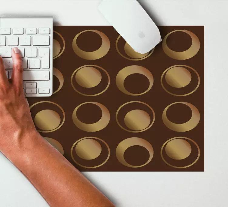 Mauspad muster kreisförmiges braunes motiv - TenStickers