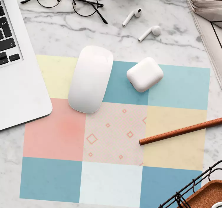 Mauspad muster lebendige geometrische quadrate - TenStickers