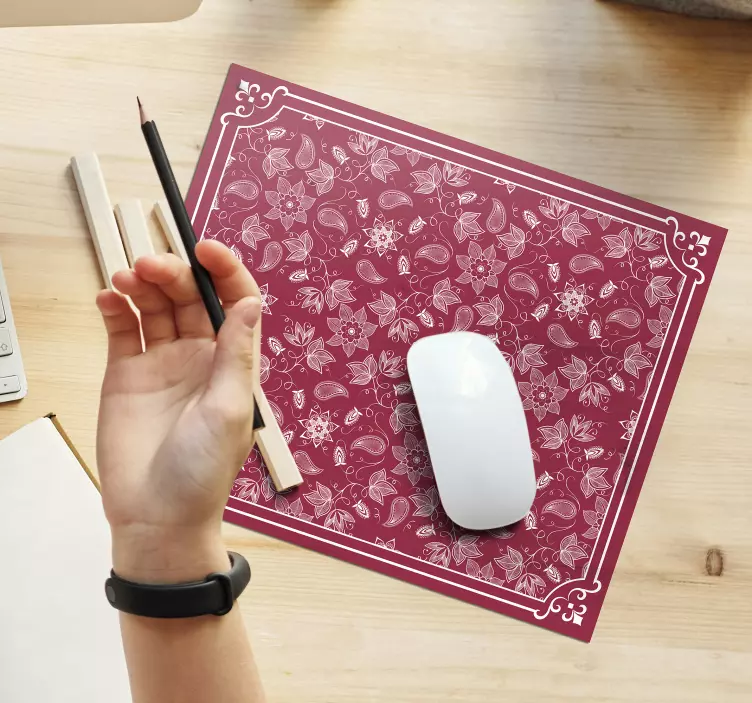 Mauspad muster mit aufwendiger botanischer illustration - TenStickers